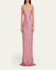Naeem Khan Illusion Yoke Sequined Floral Applique Sleeveless Gown - 2