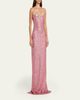 Naeem Khan Illusion Yoke Sequined Floral Applique Sleeveless Gown - 4