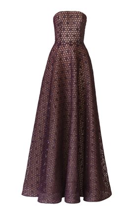 Naeem Khan Naeem Khan Cording Bustier Strapless Gown