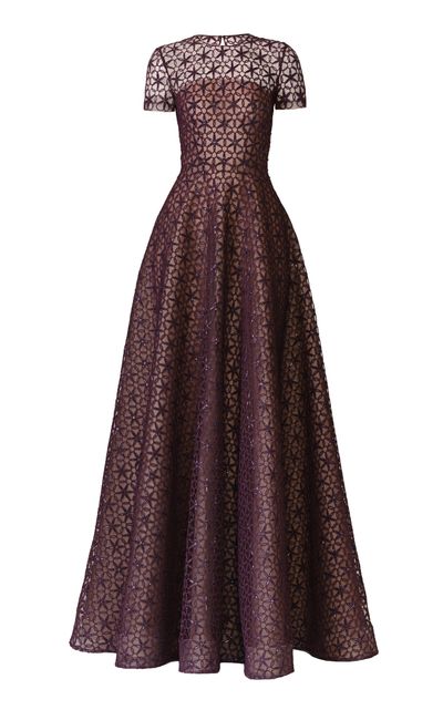 Naeem Khan Naeem Khan Cording Cap Sleeve Gown