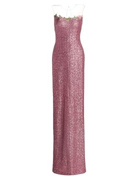 Naeem Khan Women's Floral-Appliquéd Sequined Gown
