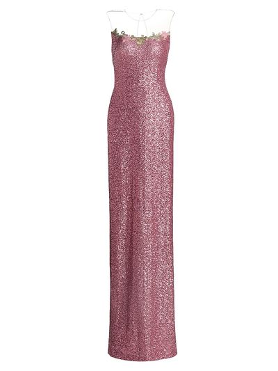 Naeem Khan Women's Floral-Appliquéd Sequined Gown
