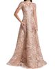 Naeem Khan Women's Floral-Embroidered Short-Sleeve Gown - 2