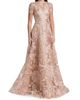 Naeem Khan Women's Floral-Embroidered Short-Sleeve Gown - 3