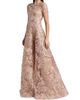 Naeem Khan Women's Floral-Embroidered Short-Sleeve Gown - 4