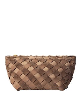 Naghedi Naghedi Large Woven Stripe Suede & Fabric Clutch