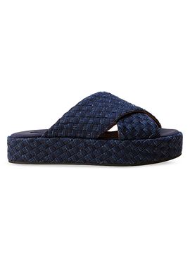Naghedi Women's Laguna Double Weave Denim Platform Sandals