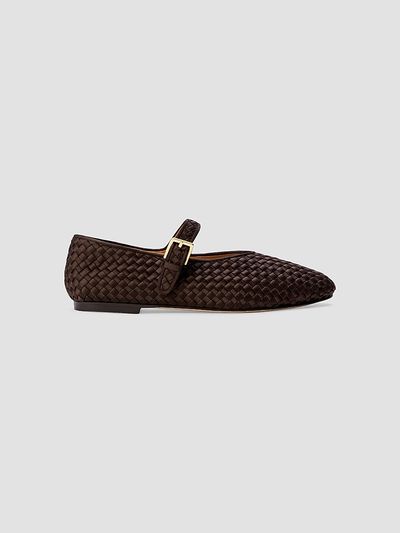 NAGHEDI Women's Marais Satin Mary Jane Flats