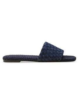 Naghedi Women's St. Barths Double Weave Denim Slide Sandals
