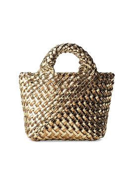 Naghedi Women's St. Barths Petit Double Weave Metallic Top Handle Bag