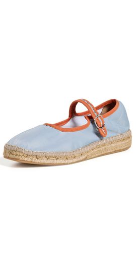 Naguisa Naguisa Peonia Mary Jane Flats Light Blue/Orange