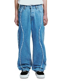 Nahmias Nahmias Stone Wash Ollie Baggy Jeans in Light Indigo Denim