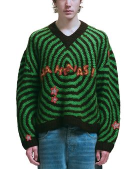 Nahmias Nahmias Wipeout Knit V Neck Logo Sweater