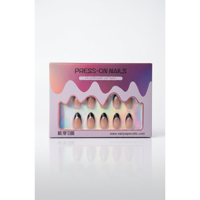 Nail Pop Studio Nail Pop Studio Midnight Spark Almond Press-On Nails 