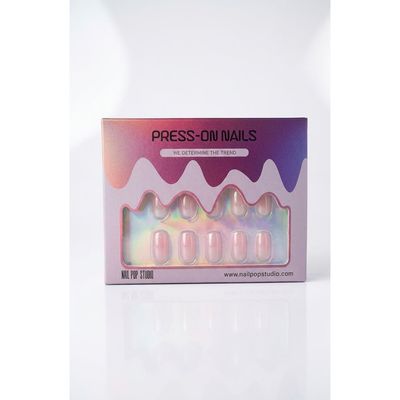 Nail Pop Studio Nail Pop Studio Pink Chrome Square Press on Nails 