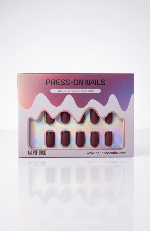 Nail Pop Studio Nail Pop Studio Plum Velvet Square Press-On Nails 