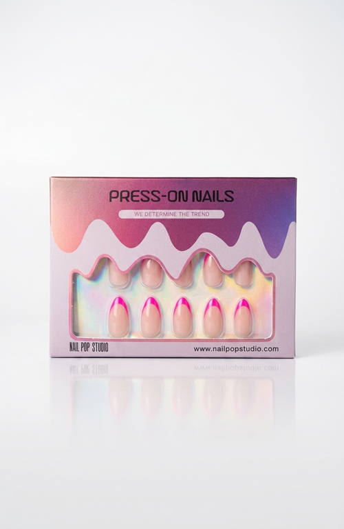 Nail Pop Studio Nail Pop Studio Summer Berry French Almond Nails 