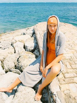 Naked Surf Club Terry Hoody Open Poncho (Gray)