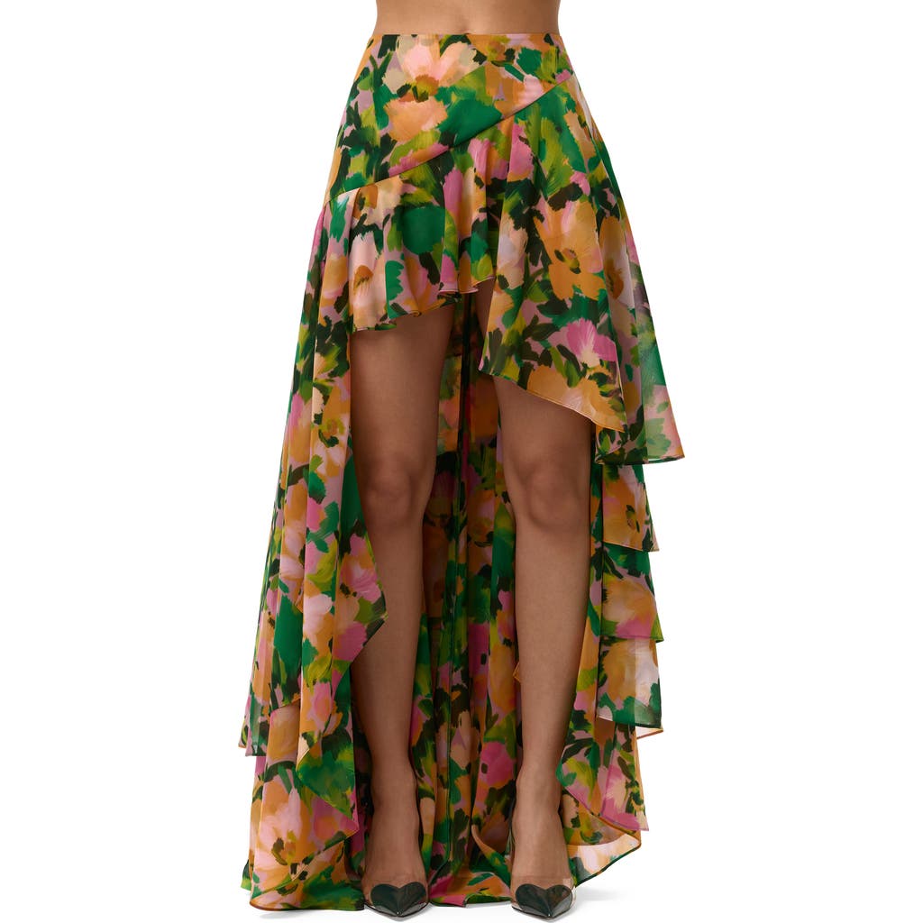 Naked Wardrobe Naked Wardrobe Asymmetric Ruffle Chiffon High-Low Skirt
