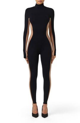 Naked Wardrobe Naked Wardrobe Body Flex Two-Tone Jumpsuit