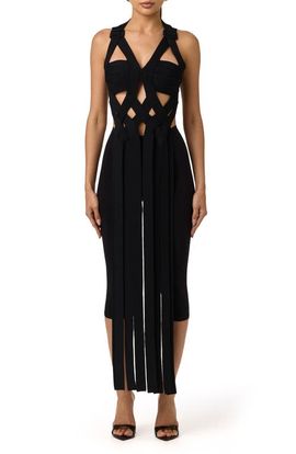 Naked Wardrobe Naked Wardrobe Buckle Fringe Knit Top