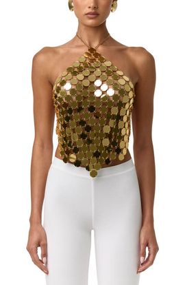 Naked Wardrobe Naked Wardrobe Chain Link Mesh Sequin Top