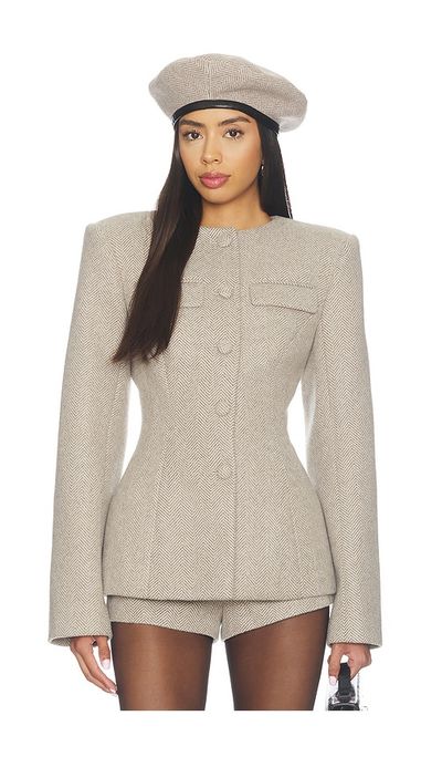 Naked Wardrobe Naked Wardrobe Chevron Suited Button Up Blazer