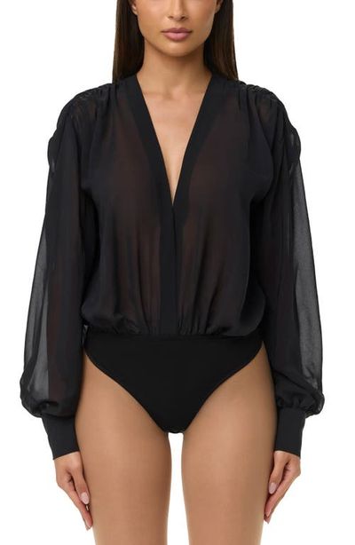 Naked Wardrobe Naked Wardrobe Chiffon V-Neck Blousy Bodysuit