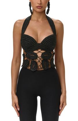 Naked Wardrobe Naked Wardrobe Crocheted Halter Top