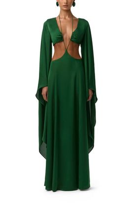 Naked Wardrobe Naked Wardrobe Cutout Satin Maxi Dress