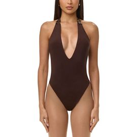 Naked Wardrobe Naked Wardrobe Deep Plunge Halter Bodysuit