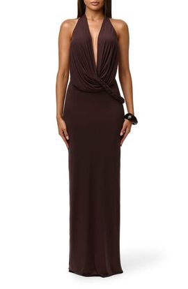 Naked Wardrobe Naked Wardrobe Deep Plunge Open Back Maxi Dress