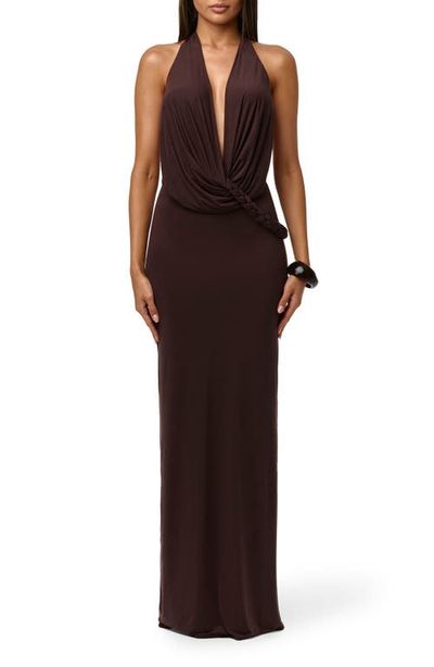 Naked Wardrobe Naked Wardrobe Deep Plunge Open Back Maxi Dress