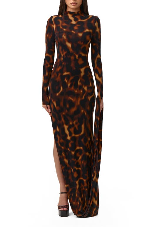Naked Wardrobe Naked Wardrobe Draped Long Sleeve Maxi Dress