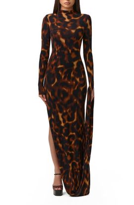 Naked Wardrobe Naked Wardrobe Draped Long Sleeve Maxi Dress