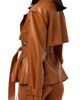 Naked Wardrobe Naked Wardrobe Faux Leather Crop Trench Coat - 5