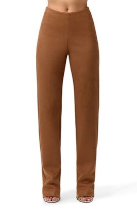Naked Wardrobe Naked Wardrobe Faux Suede Straight Leg Pants