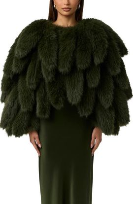 Naked Wardrobe Naked Wardrobe Foxtail Faux Fur Cropped Jacket