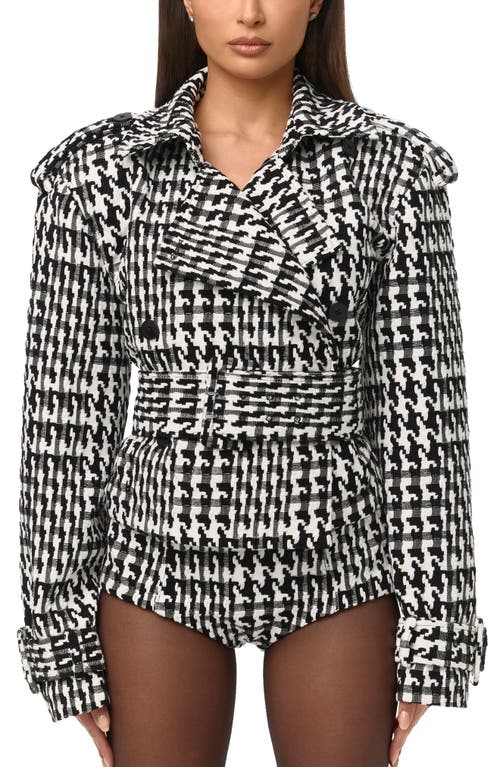 Naked Wardrobe Naked Wardrobe Houndstooth Short Trench Coat