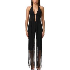 Naked Wardrobe Naked Wardrobe Long Fringe Halter Top