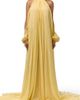 Naked Wardrobe Naked Wardrobe Pleated Chiffon Halter Maxi Dress - 1