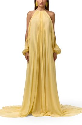Naked Wardrobe Naked Wardrobe Pleated Chiffon Halter Maxi Dress