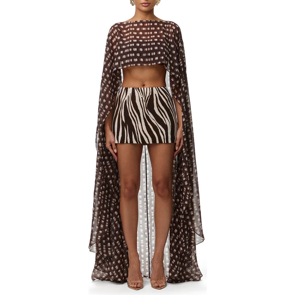 Naked Wardrobe Naked Wardrobe Polka Dot Illusion Chiffon Cape 