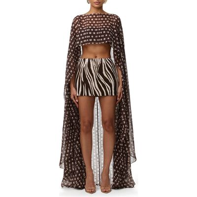 Naked Wardrobe Naked Wardrobe Polka Dot Illusion Chiffon Cape 