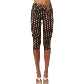 Naked Wardrobe Naked Wardrobe Polka Dot Illusion Cutout Detail Mesh Capri Leggings 