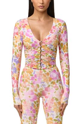 Naked Wardrobe Naked Wardrobe Print Front Button Stretch Top