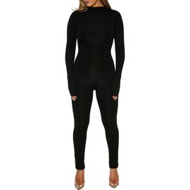 Naked Wardrobe Naked Wardrobe Ribbed Mock Neck Jumpsuit