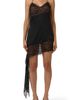 Naked Wardrobe Naked Wardrobe Scallop Asymmetric Stretch Silk Minidress - 1