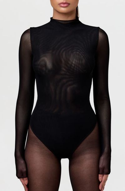 Naked Wardrobe Naked Wardrobe Sheer Stretch Mesh Bodysuit