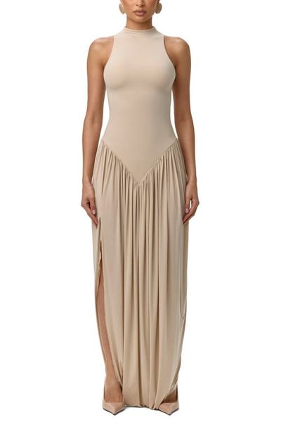 Naked Wardrobe Naked Wardrobe Sleeveless Mock Neck Maxi Dress